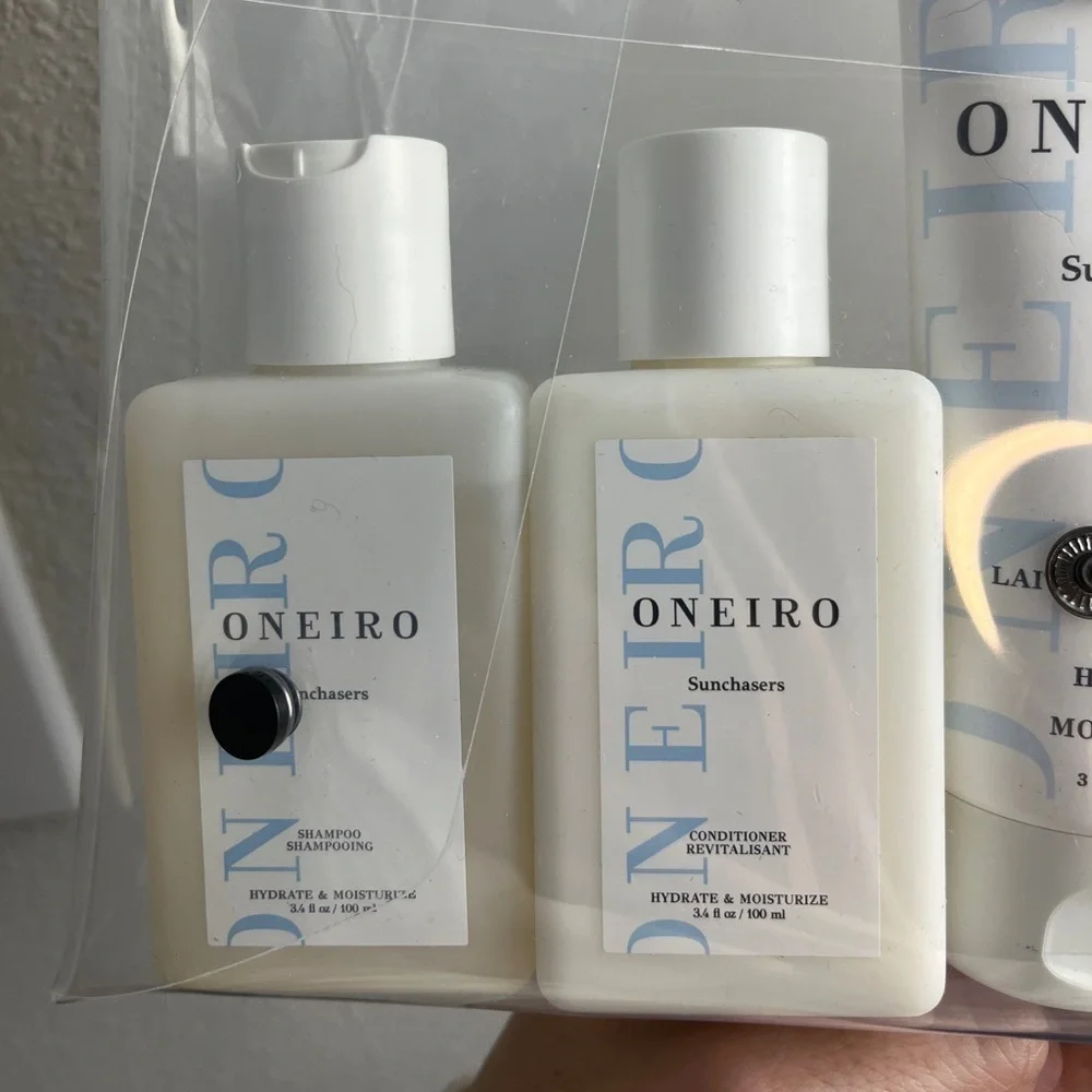 Oneiro Sunchaser Travel Size 5 Piece Bundle + Clear Clutch TSA Approved
